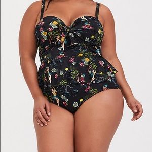 Plus Size tankini with peplum